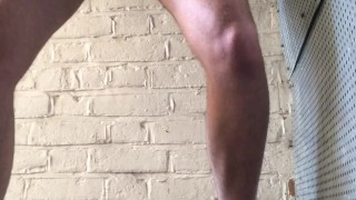 Risky PUBLIC JERK OFF at ABANDONED FACTORY using SOCK ** BALL Stretching **