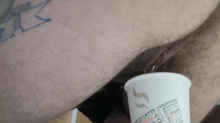 Pissing in a cup at work