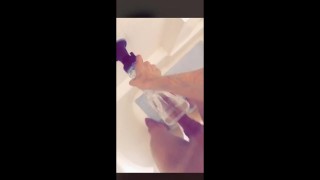 Fucking a fleshlight in the shower