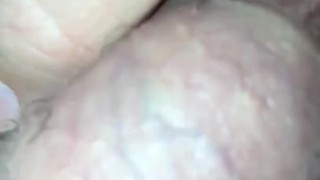 Chubby playing with his big balls