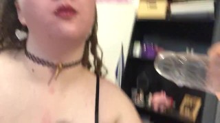 18-year-old Virgin Dildo Blowjob and Titty Fuck