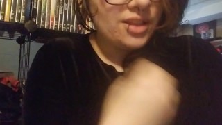 JOI goth girl wearing a dress fully clothed 