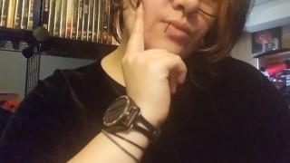 JOI goth girl wearing a dress fully clothed 