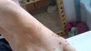  Foot Play CUSTOM Videos Available! DIRT COVERED Hairy Girl Toes Feet Dirty Talk Legs Bathroom Slut