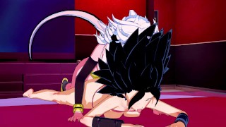 Dragon Ball - Caulifla X Futa Android 21 (Evil) 3D Hentai