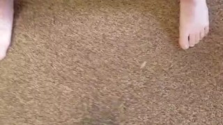 Piss/cum on carpet by copy machine