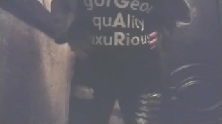 In public toilet big ass play. Horny bbw milf