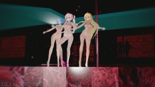 MMD R18 Nude Sexy Miku Luka And Lily - Anitta - Paradinha 1090