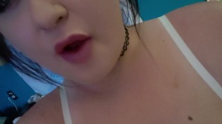 Playing with these big titties and blowing you kisses 