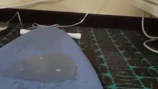 Third piss on the ironing board, will smell great when they iron. 