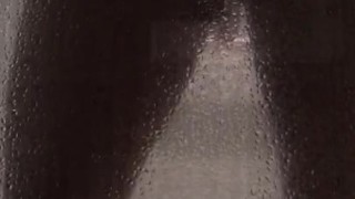 Uncut Latino playing with ass and cock in shower
