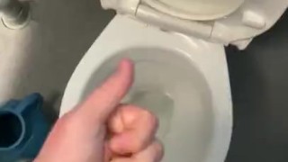 Playing with myself in the public toilets with big cumshot 
