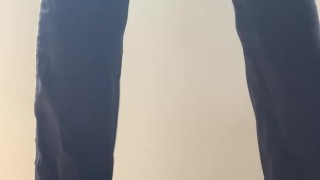 Business woman with sexy feet ignores you while she waits for her meeting
