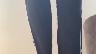 Business woman with sexy feet ignores you while she waits for her meeting