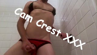 Panty slut in the shower