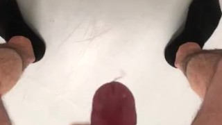 horny student jerking off in public basement