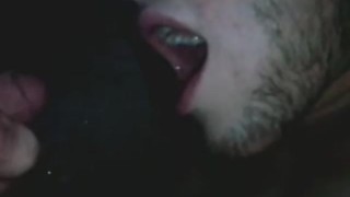 SelfSuck ana cum in the mouth