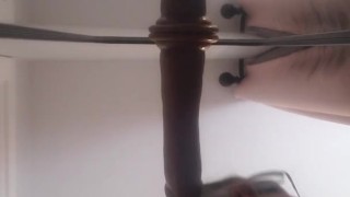 Cute trans girl sucks dildo