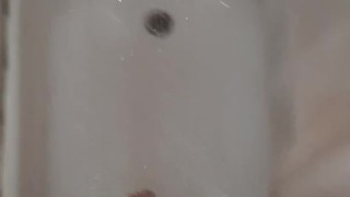 Pretty feet in the shower