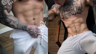 Jakipz Shows Off Big Cock In Compression Shorts