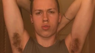 19 year old college guy Jesse Gold licks armpits after the gym