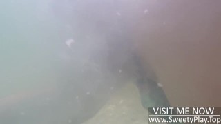 Underwater anal milk enema squirting