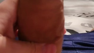 Moaning while i wank my thick cock