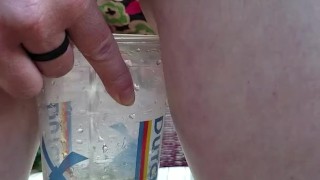 Pissing in cup 