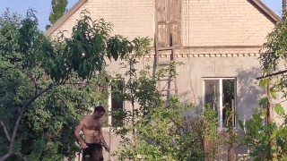 The day was hot, i in the garden.