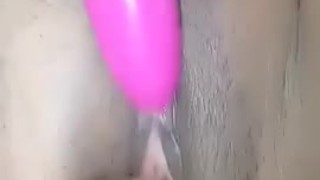 SOAKING WET PUSSY drilled by BBC dildo while playing with CLIT