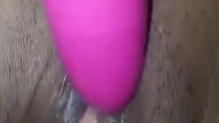 SOAKING WET PUSSY drilled by BBC dildo while playing with CLIT