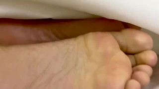 Black Feet Between the Sheets While Getting Fucked