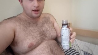 Chugging a protein shake