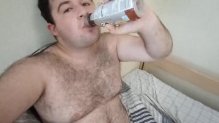 Chugging a protein shake