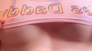 Tiny blonde teen Abby Adams strips down for you daddy's girl college girl
