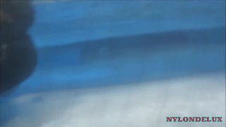 WET SEAMLESS PANTYHOSE&ANAL INSERTION UNDERWATER