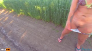 Faster cum in my Panties in the field
