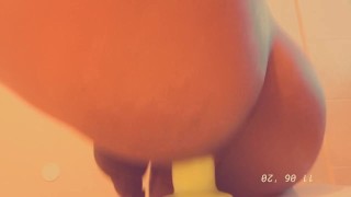 Transgirl creams fat ass