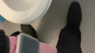 Compilation Of wanking in public toilets and pissing big cumshots
