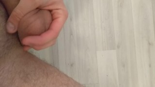 My morning uncut boner. I masturbate until my stepmother sees me