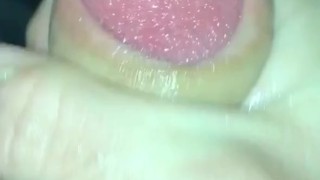 Stroking my hard dick and cumming everywhere. 