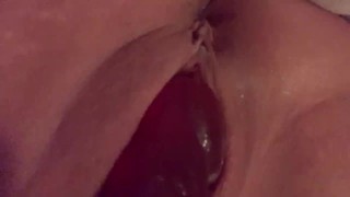 Sucking and fucking a 7 inch dildo and squirting (moaning) fuck me 
