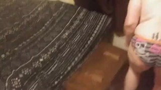 Wife making bed