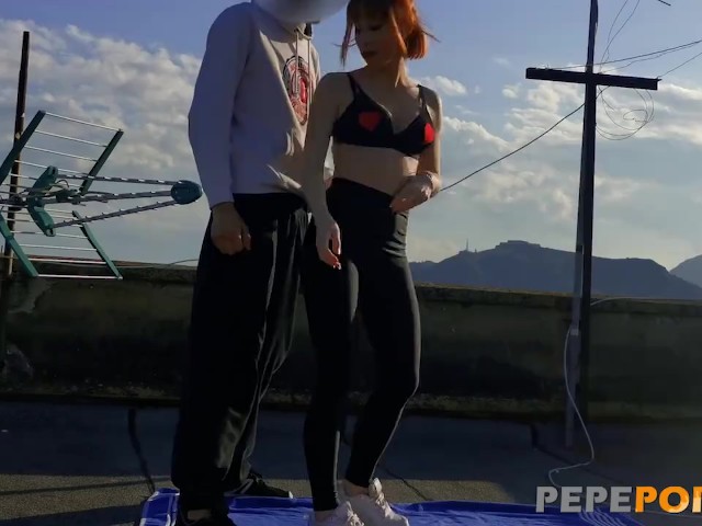Curvy Monica Fucks Trainer in the Rooftop. She Loves Quarantine! 