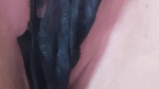 Play With My Tight Little Shaved Pussy In My Black Lace Teddy