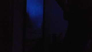 Ebony teen shows off whining skills in the dark