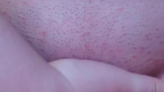 Chubby girl with colored hair gives strip tease and fingers herself