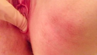 Fucking My juicy pussy With fake cock 