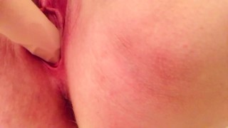 Fucking My juicy pussy With fake cock 