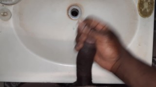 Jacking Off Over The Sink 